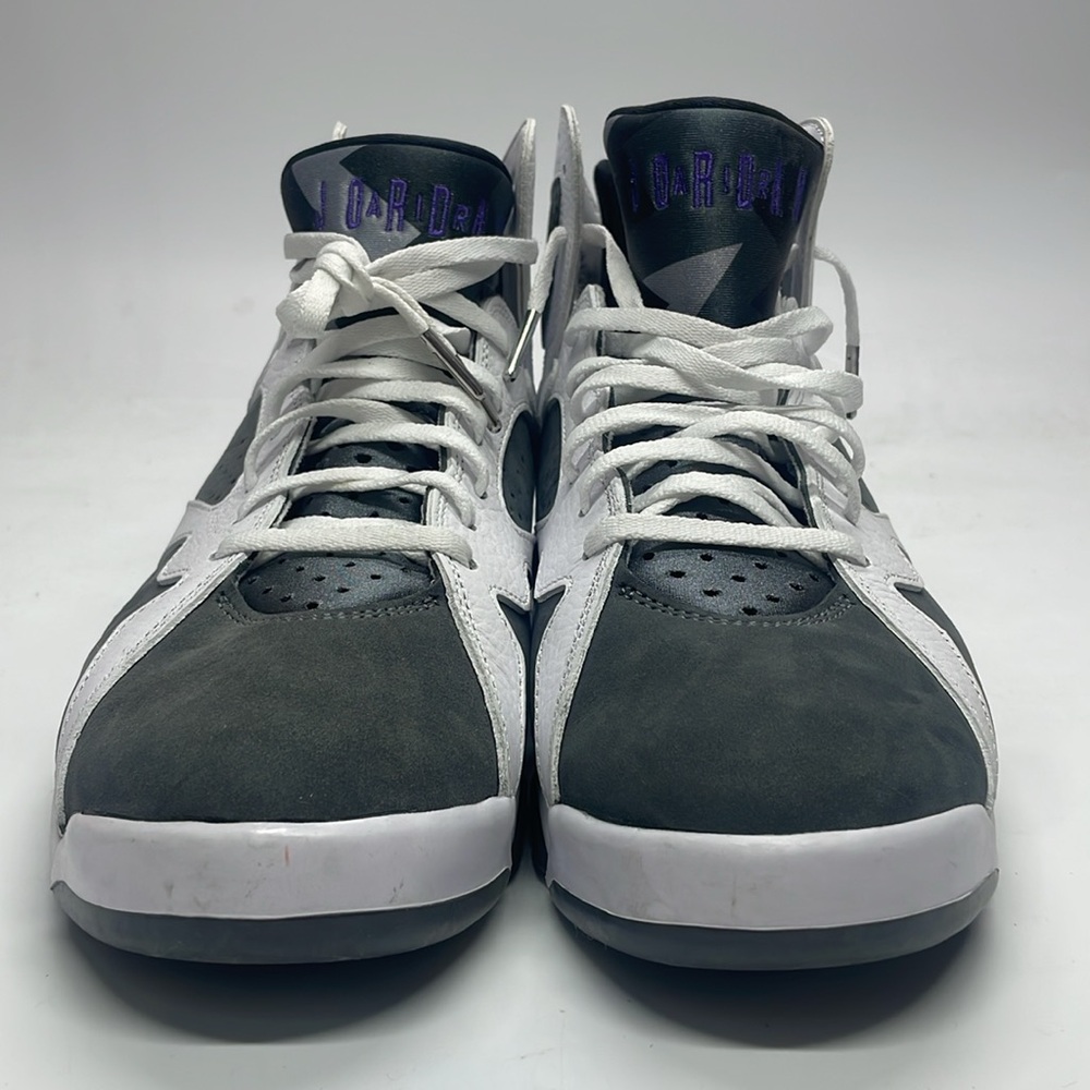 Men’s Air Jordan 7 Retro White/Gray/Purple CU9307-100 USED Size 9.5 without box - Picture 3 of 11